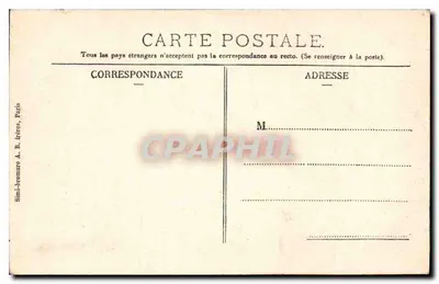 Corbeil - O Claustro — porta medieval com torre cônica — editor Simi-bromure A. B. frères, Paris — Verso