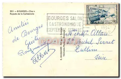 Fasada katedry — Bourges — E. Maquaire Wydawca — Rewers