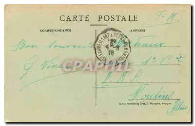 Le Châtelet (Cher) — Wielka ulica — Widok z mostu — Wydawca HINHAT, nr 3 — Rewers