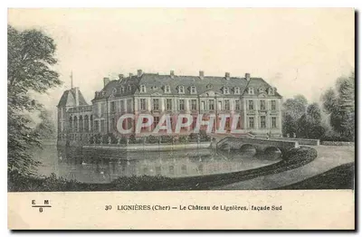 Lignières (Cher) — O Castelo de Lignières, fachada Sul — E.M.B. n°30