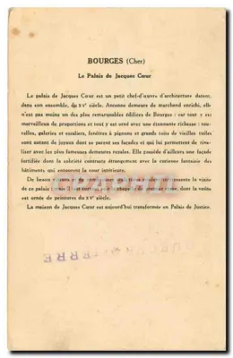Bourges (Cher) — Pałac Jacques-Cœur — Kolekcja Solution Pasteurburge, 3. seria — Rewers