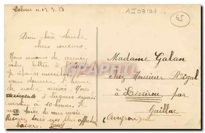 TARBES - Ponte sobre o Adour — editor Cypa Labouché, Toulouse, n° 371 — Verso