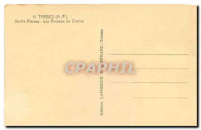 Jardin Massey — Os Arcos do Claustro — Edição Laforgue & Canfranc, Tarbes — Verso