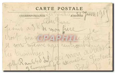 Zniszczenia w Paryżu — Rue Saint-Quentin — Wojna 1914-1915 — Huret, wyd. 15, Rue de Saint-Quentin, Paryż — Rewers