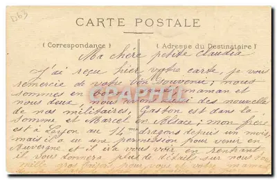 Issoire — A Igreja — Coll. Tixldre, impresso em 1900 — Verso
