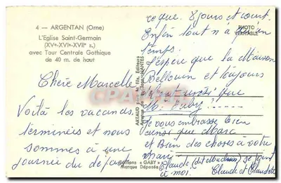 Argentan — Igreja de São Germain — Gaby — Verso