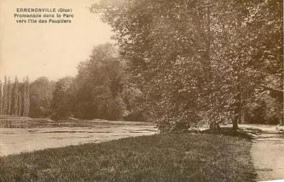 Ermenonville (Oise) — Caminhada no parque em direção à ilha dos Poplars — Editor: L'Hoste, Paris