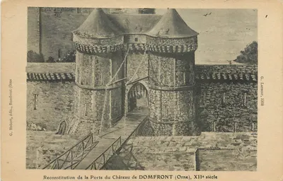 Reconstituição da Porta do Castelo de DOMFRONT (Orne), século XII — G. Hubert, editor, Domfront (Orne)