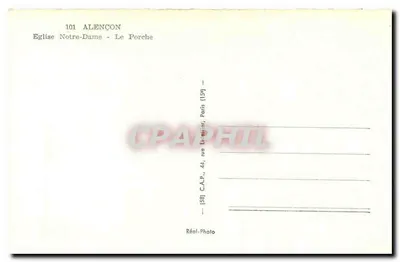 Alençon — Igreja Nossa Senhora — O Portal — C.A.P. Paris — Verso