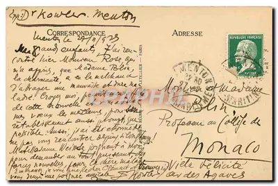 Menton — Widok z Villas de Garavan — Selecta — Rewers