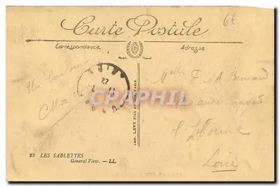 Les Sablettes — Vue Générale — Imp. Levy Fils et Cie, Paris — Verso