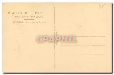 Bauduen — Cachoeiras de Garuby — Édition Yvonne d'Aups — Verso