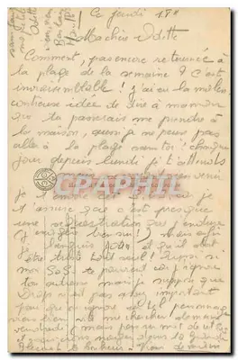 La Costa Azul — vista del mar y la playa — editor anónimo, n. de serie 44 — Reverso