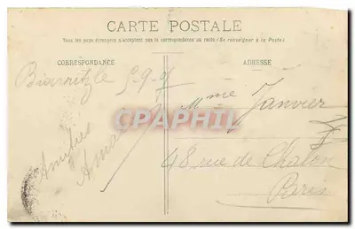 Biarritz Pittoresque — Grande Place en Hotel du Palais — N° 34 — Uitgave A. Simon — Achterkant