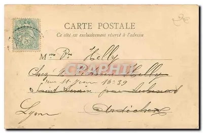 Lyon — Pont de Tilsitt, Cathédrale et Coteau de Fourvière — B.F., Paris — Verso
