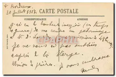 Lourdes — Widok z góry — LL. n° 220 — Rewers