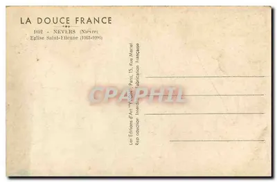 Kościoł św. Etienne — Nevers (Nièvre) — Wydawnictwo Sztuki 'La Douce France' — Rewers