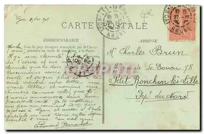LYON — A Prefeitura — LL. — Coleção P. M. Lyar. — Verso