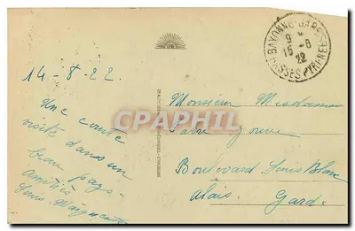 Biarritz — Kąt plaży i Basta — Stara pocztówka n°54, wydawca L. C. L. — Rewers