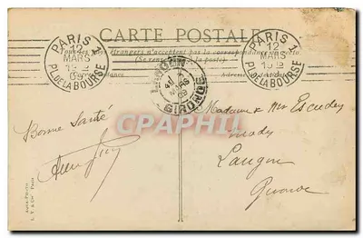 Paryż — Katedra Notre-Dame — widok fasady — wydawca L. A. & Cie, Paryż — Rewers