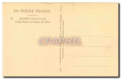 Anneyce (Haute-Savoie) — Velha Casa na margem do Thion — Les Éditions d'Art Yvort, Paris — Verso