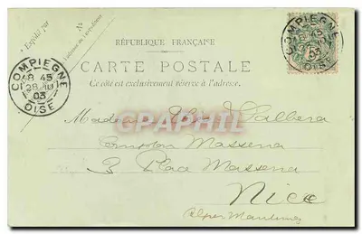 Compiègne — Zamek — Galeria Kolumn — LL — Rewers