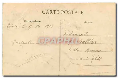 Reims — Place Drouet-d'Erlon — Pigeon — Verso