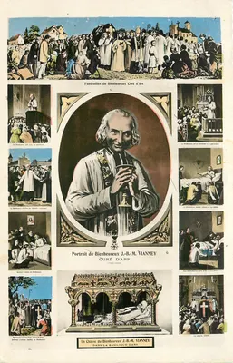 Funerais do Beato Curé d'Ars — Retrato do Beato J.-B.-M. Vianney — A Cápsula do Beato J.-B.-M. Vianney na Basílica de Ars — Cliché Villand, Ars