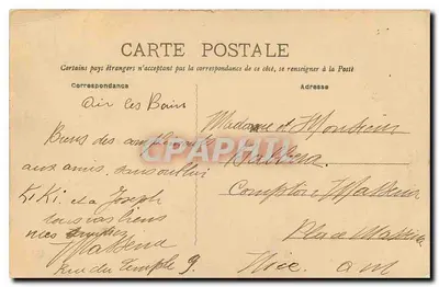 AIX-LES-BAINS — Plac Ustanowienia Termicznego — Buvetty Źródeł Aix-les-Bains — wydawca R.D.S. — Rewers
