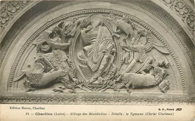 Charlieu (Loire) — Abadia dos Beneditinos — Detalhes: o Tímpano (Cristo Glorioso) — Edição Revon
