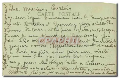 Reims po wycofaniu się Niemców — Plac Rynek — Położenie historycznych domów — Wydawca: Poupier, 84 rue de Paris — Rewers
