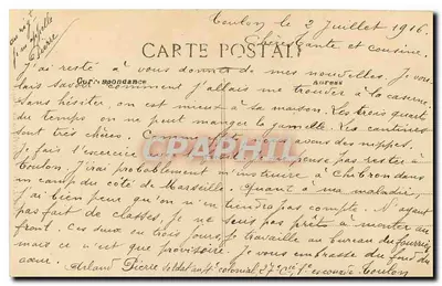 Toulon - Cariatides de Puget — editor não identificado, número de série não visível — Verso
