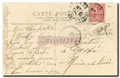 Bourges — Torre do Antigo Hotel de Cidade — B.F. Paris — Verso
