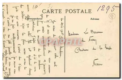 Chalons-sur-Marne — Fachada da Prefeitura — Vista do Cours d'Ornesson — Ed. P.B. n°33 — Verso