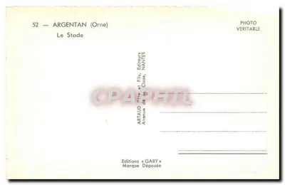 Argentan (Orne) — O Estádio — Edições Gaby — Verso