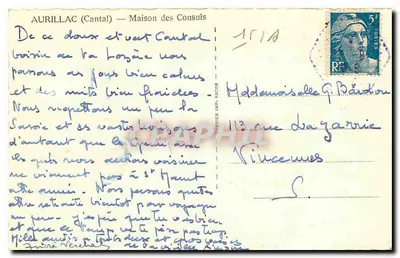 Aurillac (Cantal) — Casa dos Conselheiros — Cim — Verso