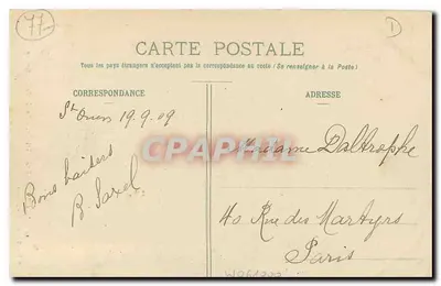 La Chapelle-Gauthier — Entrada de V... — Thibault, editor, Melun — Verso