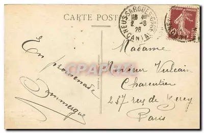 O Cantal pitoresco — Passagem perigosa na Estrada de Pierrefort a Laussac — Edições da Belle Artillag — Verso