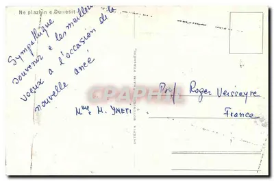 Żywiołowa plaża — widok z powietrza — wydawca Shtënia Botonjesh 'Naim Frashëri' — Rewers