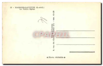 MAISONS-LAFFITTE (S.-et-O.) — A Velha Igreja — Abîme de Cartes, Paris — Verso