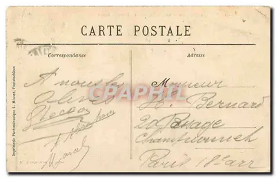 Cartolina d'epoca Foresta di Fontainebleau Gorges d'Apremont Entrata del Deserto — Verso