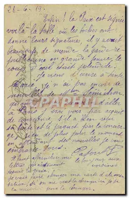 Podpis Pokoju Wielkiej Wojny — Galeria Srebrnych Płyt — Versailles — Rewers