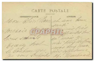 RUEHL-sur-MARNE — Kościół po stronie południowej nawy, po uszkodzeniach wojennych — M. D. (wydawca) — Rewers