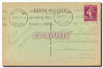 Les Sables d'Olonne (Vendée) — Jaskinia Piekielna — fototypografia Jehly-Pamont, n°107 — Rewers
