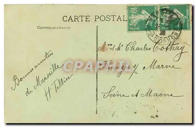 Marseille — Pałac Longchamp — Wydawca: C. L. B. nr 103 — Rewers