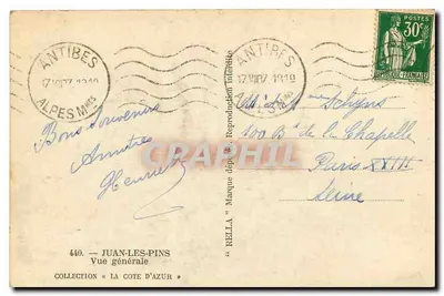 Juan-les-Pins — Vista Geral — Rella, n°440 — Verso