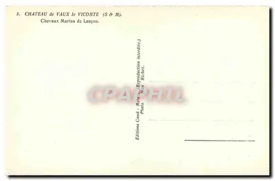 Castelo de Vaux le Vicomte — Cavalos Marinhos de Lançon — Éditions Card — Verso