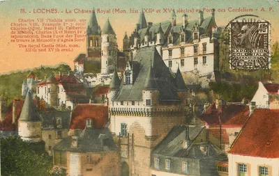 Loches - O Castelo Real (Mon. hist. XIIe e XVe siècles) e Porta dos Cordeliers - A. P.
