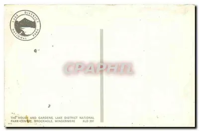 A casa e os jardins — Centro do parque nacional do Lake District — Brockhole, Windermere — Verso