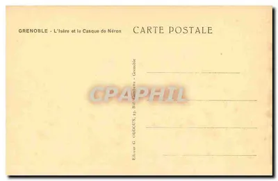 Grenoble - O rio Isère e o Monte Casque de Néron — Editor G. Oddoux, Grenoble — Verso